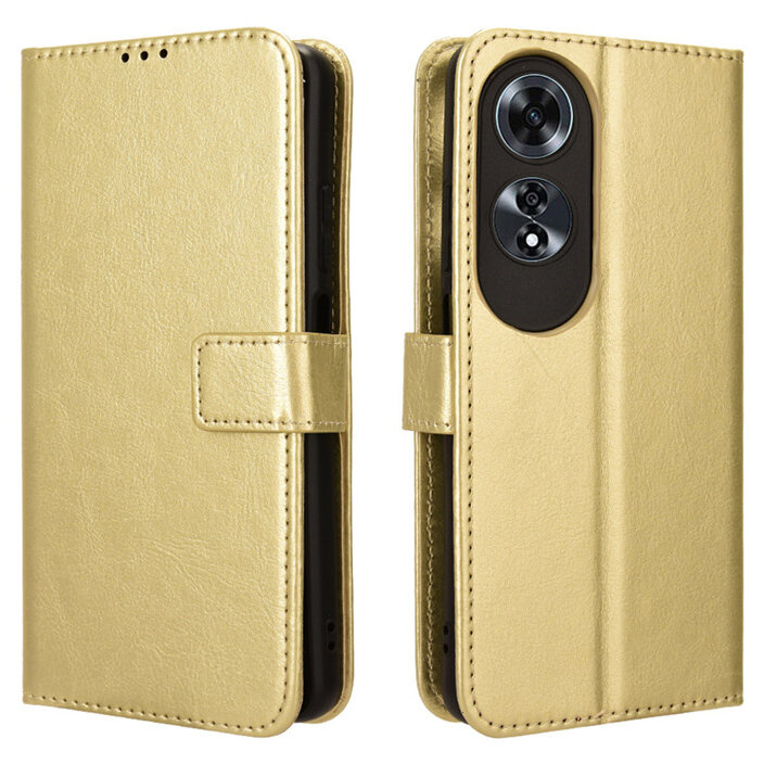 Klapphülle Für Oppo A60, Crazy Horse Wallet, Gold