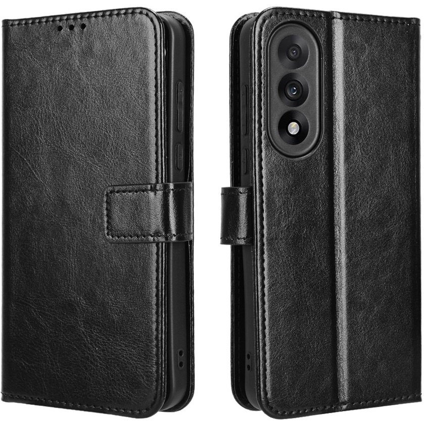 Crazy Horse Wallet Flip Case Für Oneplus Nord 5, Schwarz