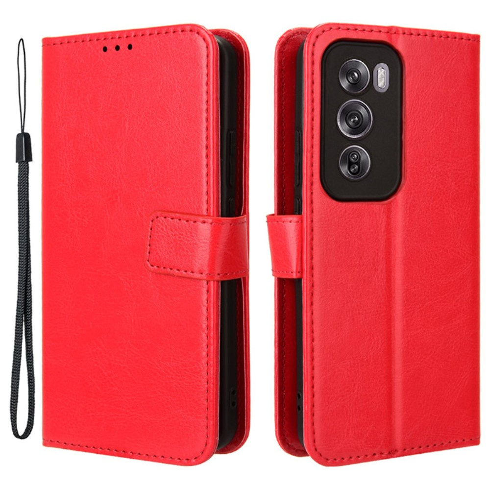 Crazy Horse Brieftaschen-klapphülle Für Oppo Reno 12 Pro, Rot