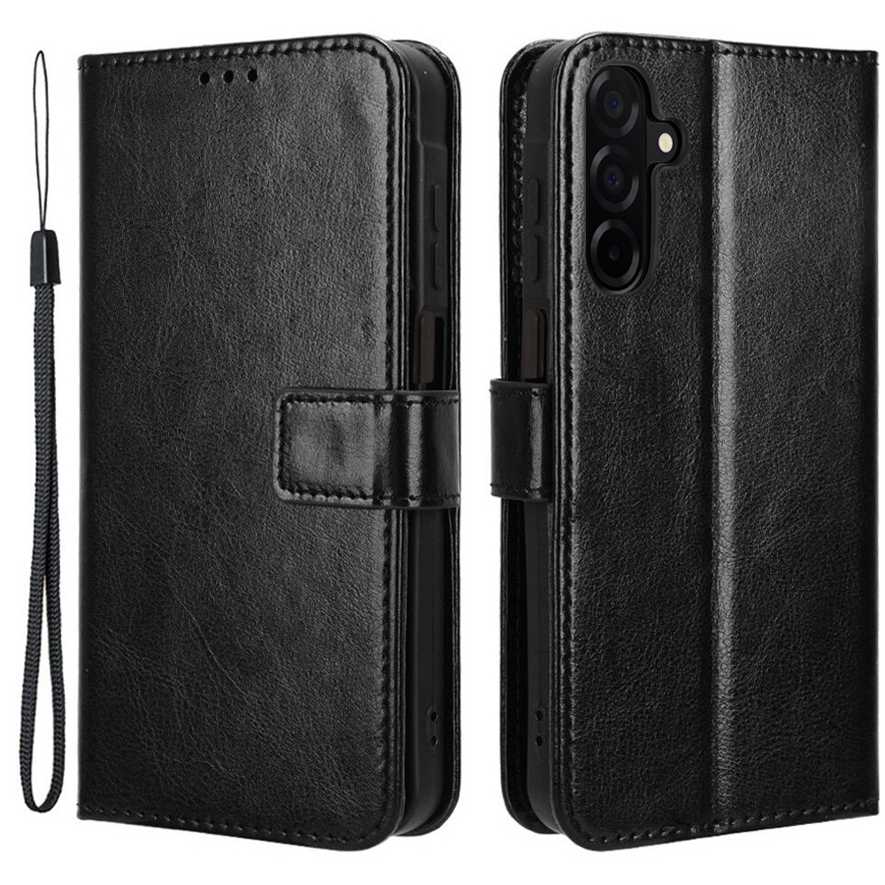 Klapphülle Für Samsung Galaxy A26 5g, Crazy Horse Wallet, Schwarz