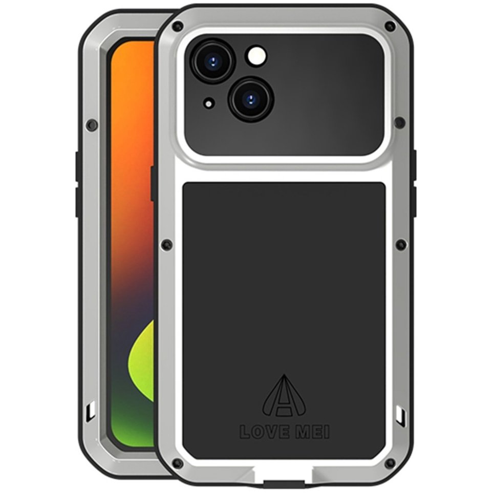 Love Mei Iphone 14 Hülle, Mit Glas Geschützt, Silber