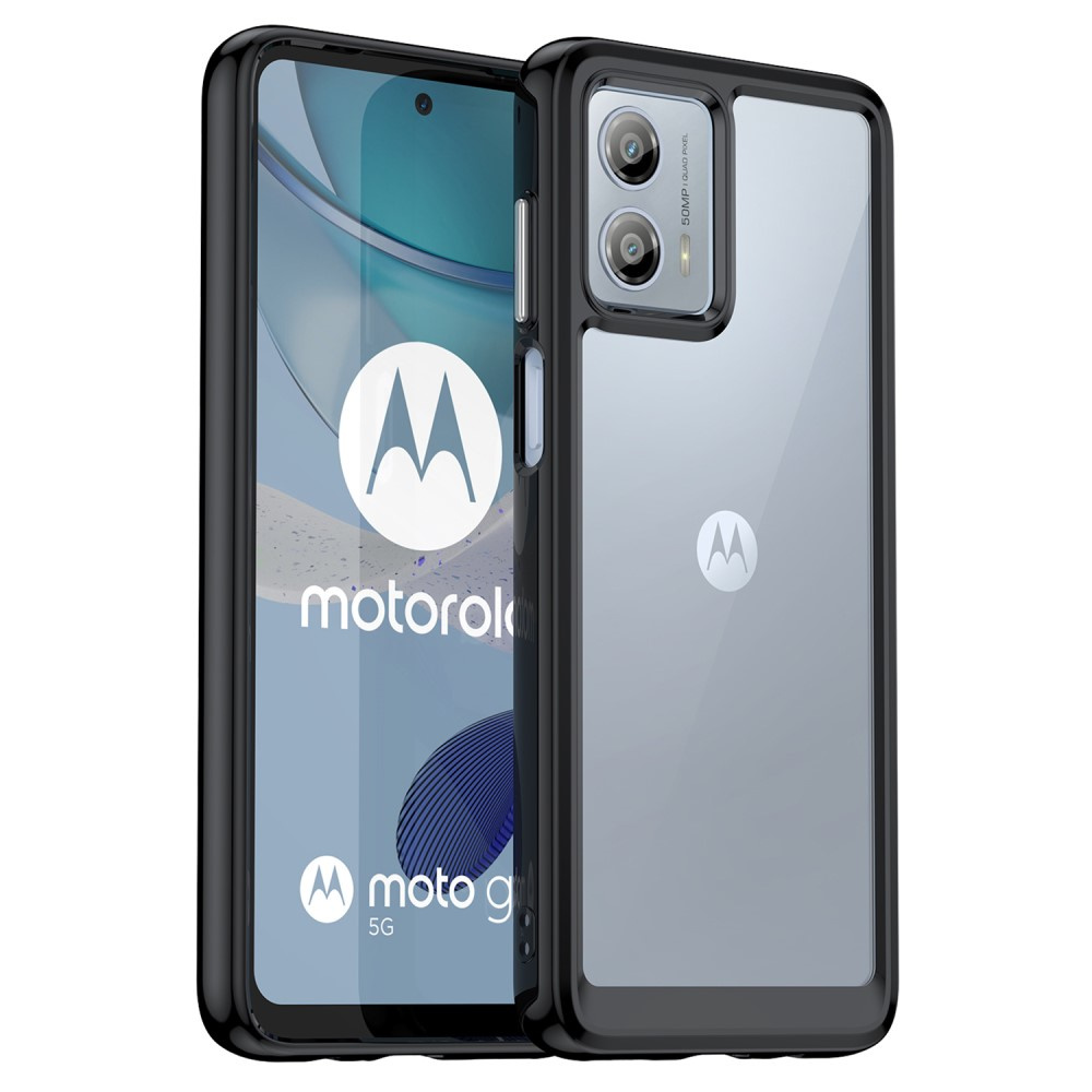 Schutzhülle Für Motorola Moto G53 5g, Fusion Hybrid, Transparent/schwarz