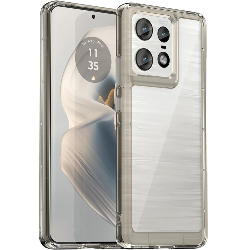 Motorola Edge 50 Pro Fusion Hybrid-hülle, Transparent/grau