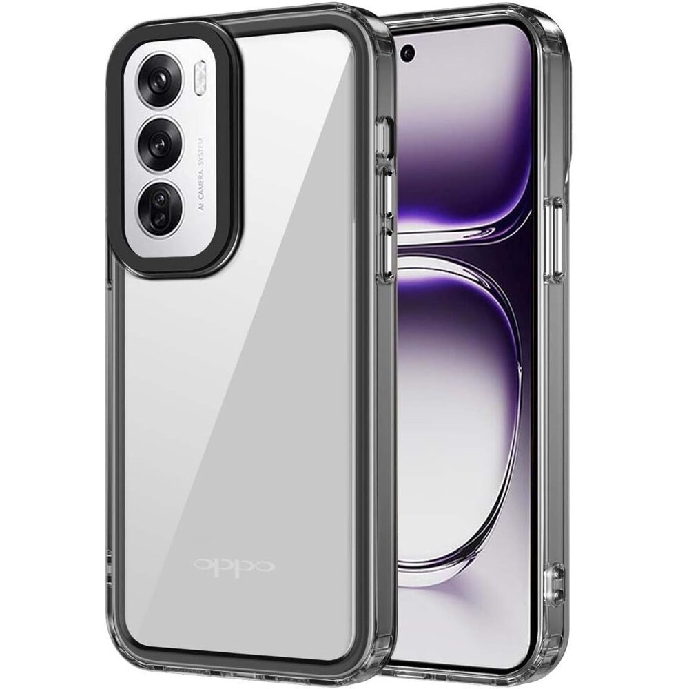 Oppo Reno 12 Pro Fusion Hybrid-hülle, Transparent/schwarz
