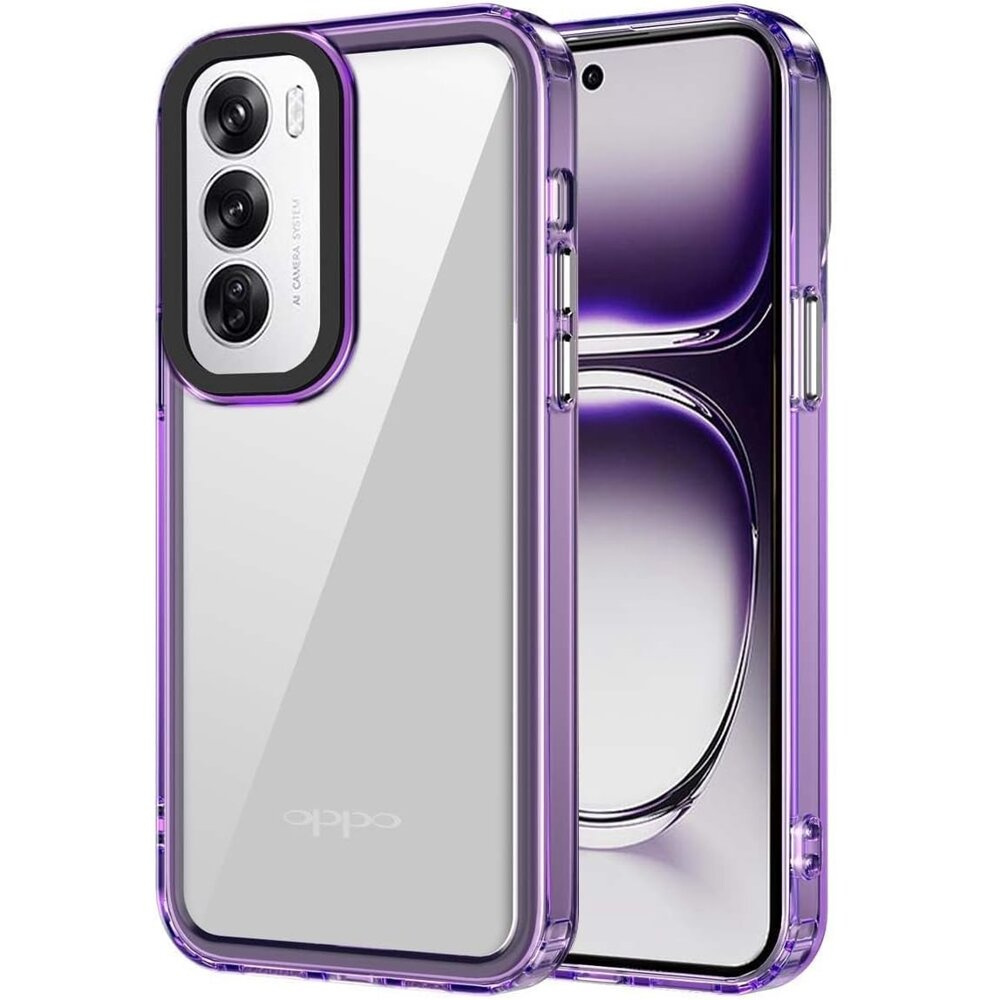 Oppo Reno 12 Pro Fusion Hybrid-hülle, Transparent/lila