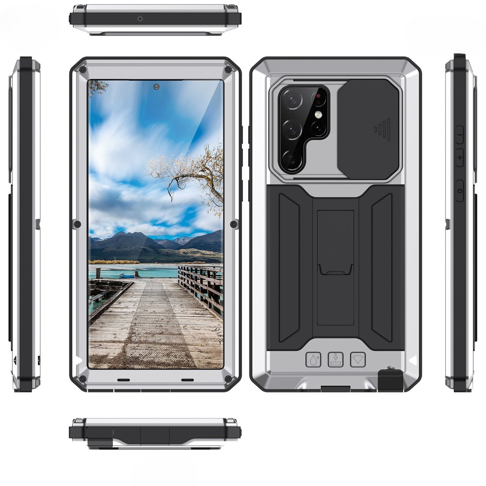 Schutzhülle Für Samsung Galaxy S22 Ultra, R-just Camshield Slide, Silber
