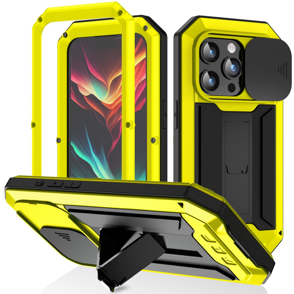 Iphone 15 Pro Max Hülle, R-just Camshield Slide, Robust, Gelb/schwarz