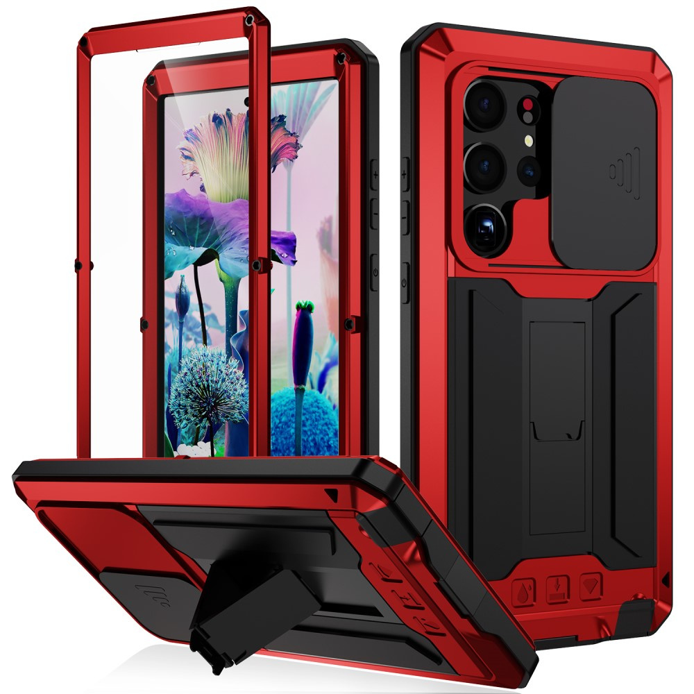 Schutzhülle Für Samsung Galaxy S23 Ultra, R-just Camshield Slide, Rot