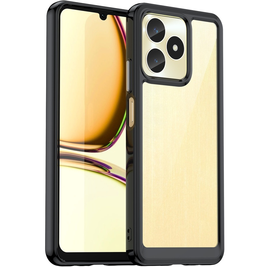Realme C51 Fusion Hybrid-hülle, Transparent/schwarz