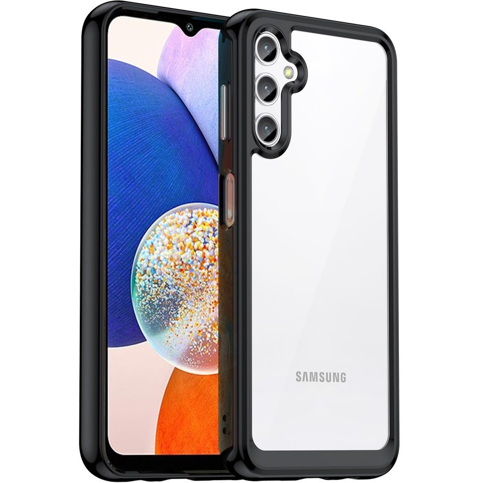 Samsung Galaxy A14 4g/5g Fusion Hybrid-hülle, Transparent/schwarz