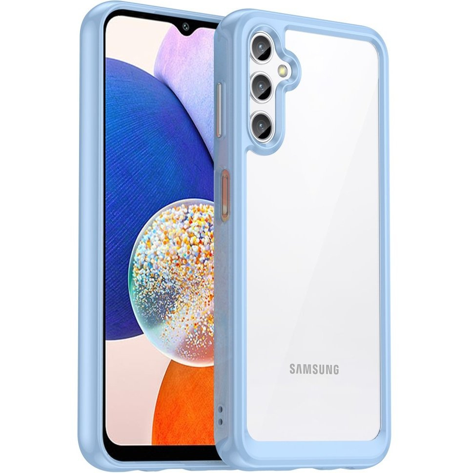 Samsung Galaxy A14 4g/5g Fusion Hybrid-hülle, Transparent/blau