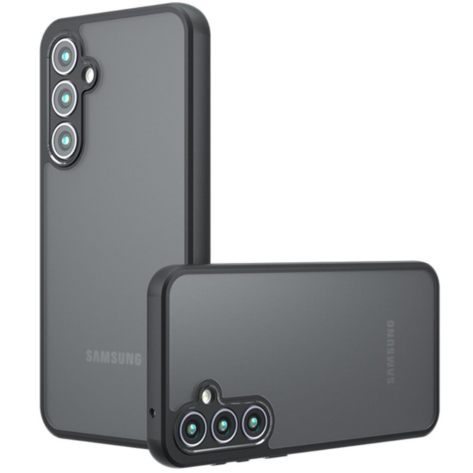 Schutzhülle Für Samsung Galaxy A25 5g, Fusion, Transparent/schwarz + 9h-glas