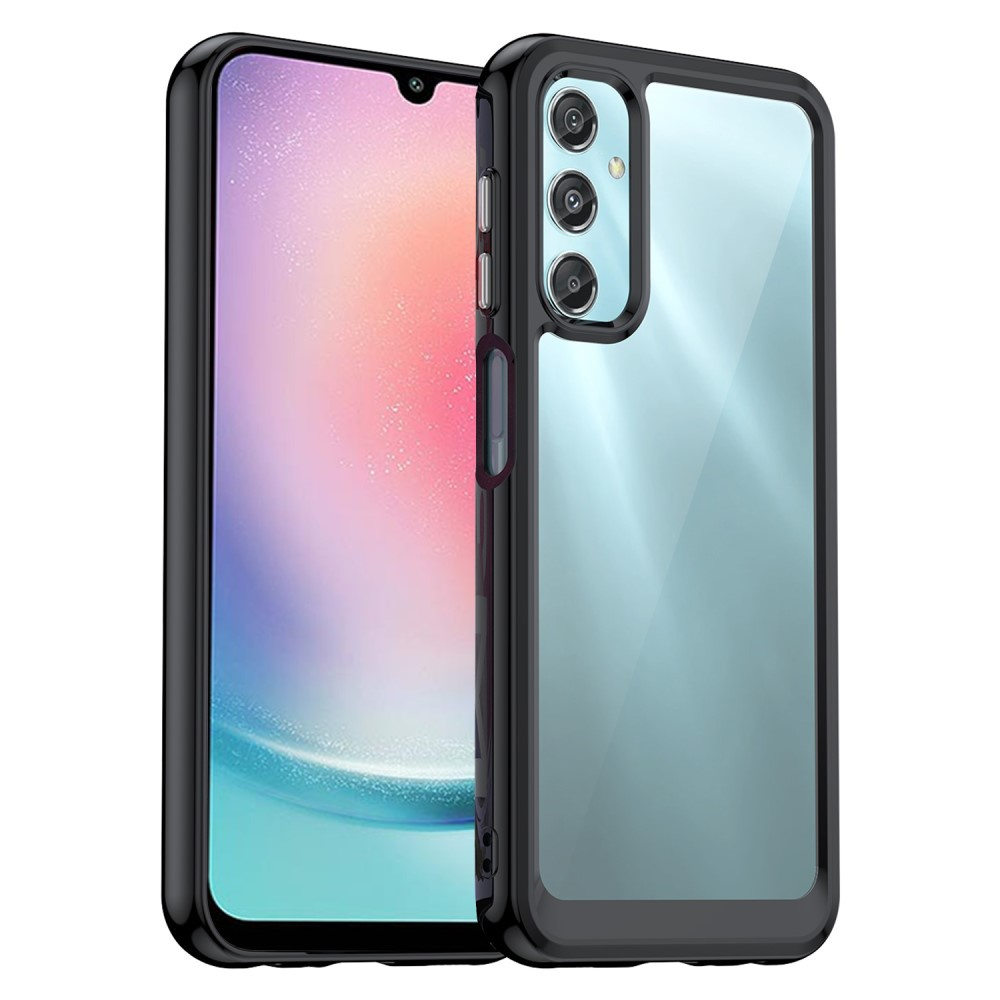 Schutzhülle Für Samsung Galaxy A25 5g, Fusion Hybrid, Transparent/schwarz + 9h-glas