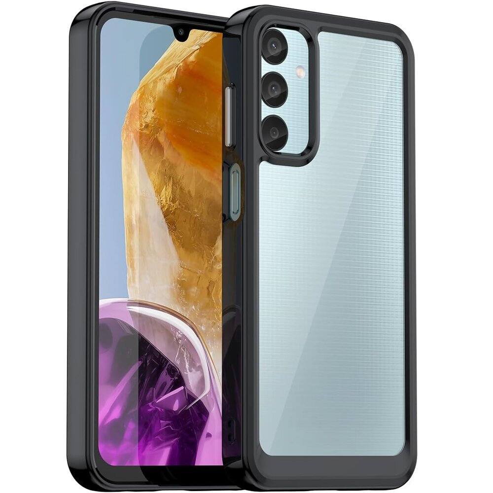 Samsung Galaxy M15 5g Fusion Hybrid-hülle, Transparent/schwarz