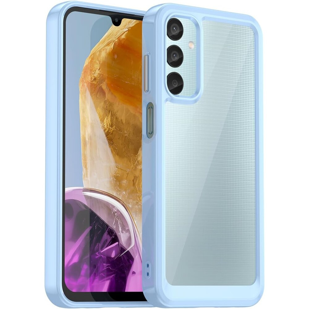 Samsung Galaxy M15 5g Fusion Hybrid Hülle, Transparent/blau