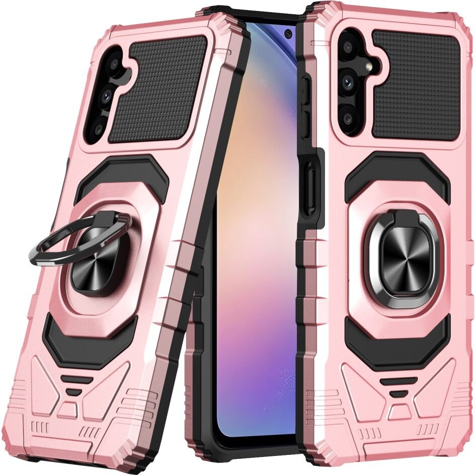 Schutzhülle Für Samsung Galaxy S23 Fe, Mit Integriertem Ständer Und Halterungsplatte, Roségold