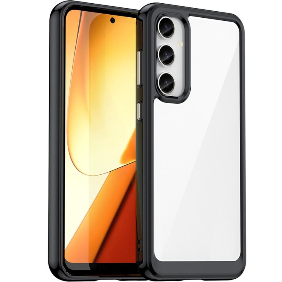Samsung Galaxy S23 Fe Fusion Hybrid Hülle, Transparent/schwarz