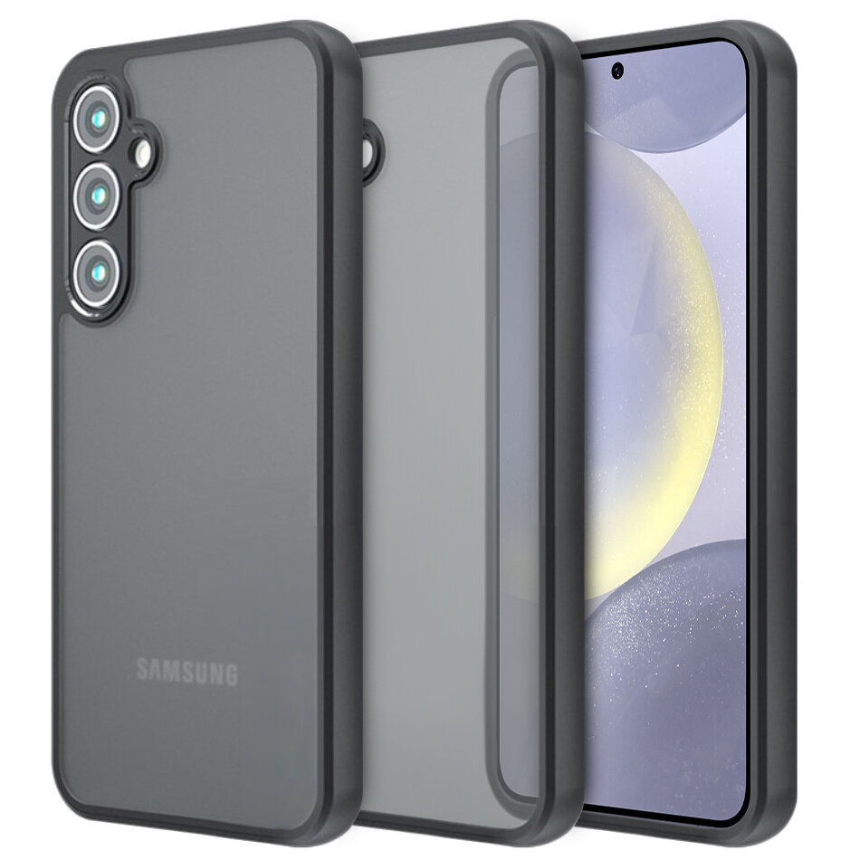 Samsung Galaxy S24 Fusion Hybrid-hülle Mit Kameraschutz, Transparent/schwarz