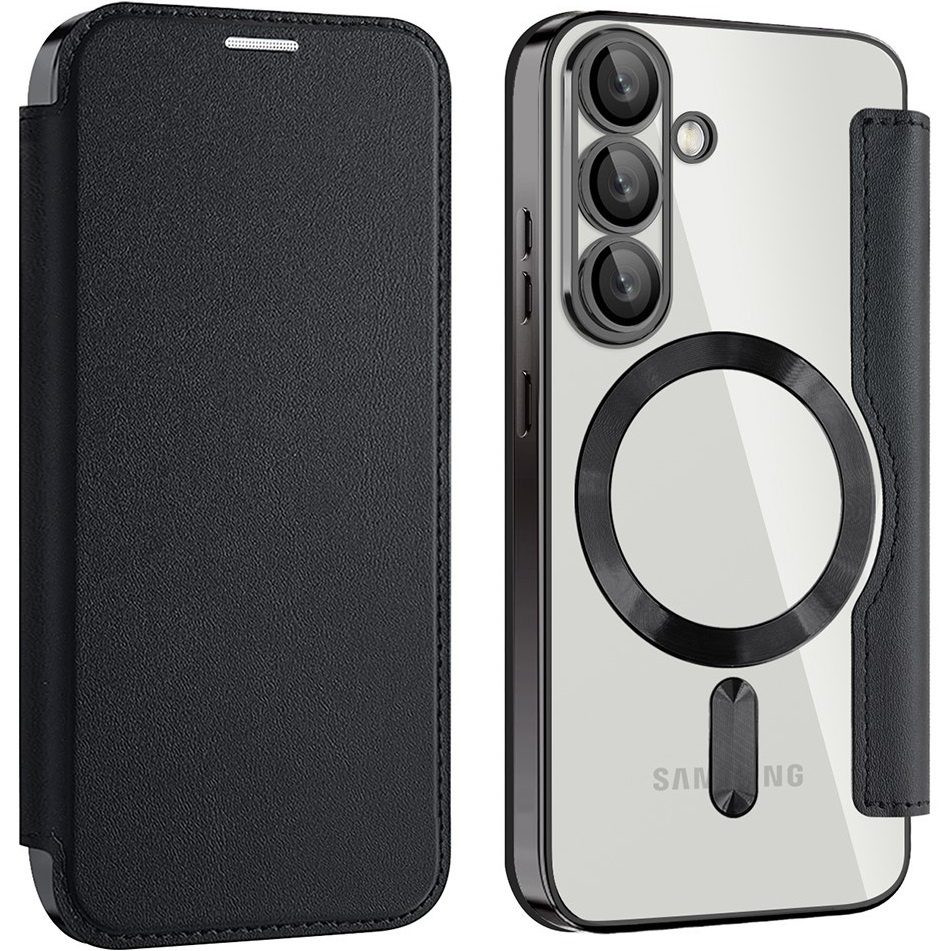 Samsung Galaxy S25+ Plus Flip Case, Rfid Wallet Magsafe Mit Kameraschutz, Schwarz