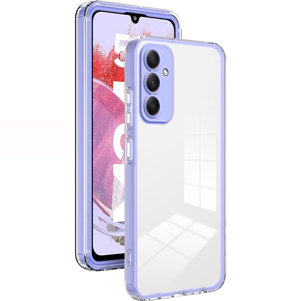 Samsung Galaxy M34 5g Fusion Hybrid-hülle, Transparent/lila