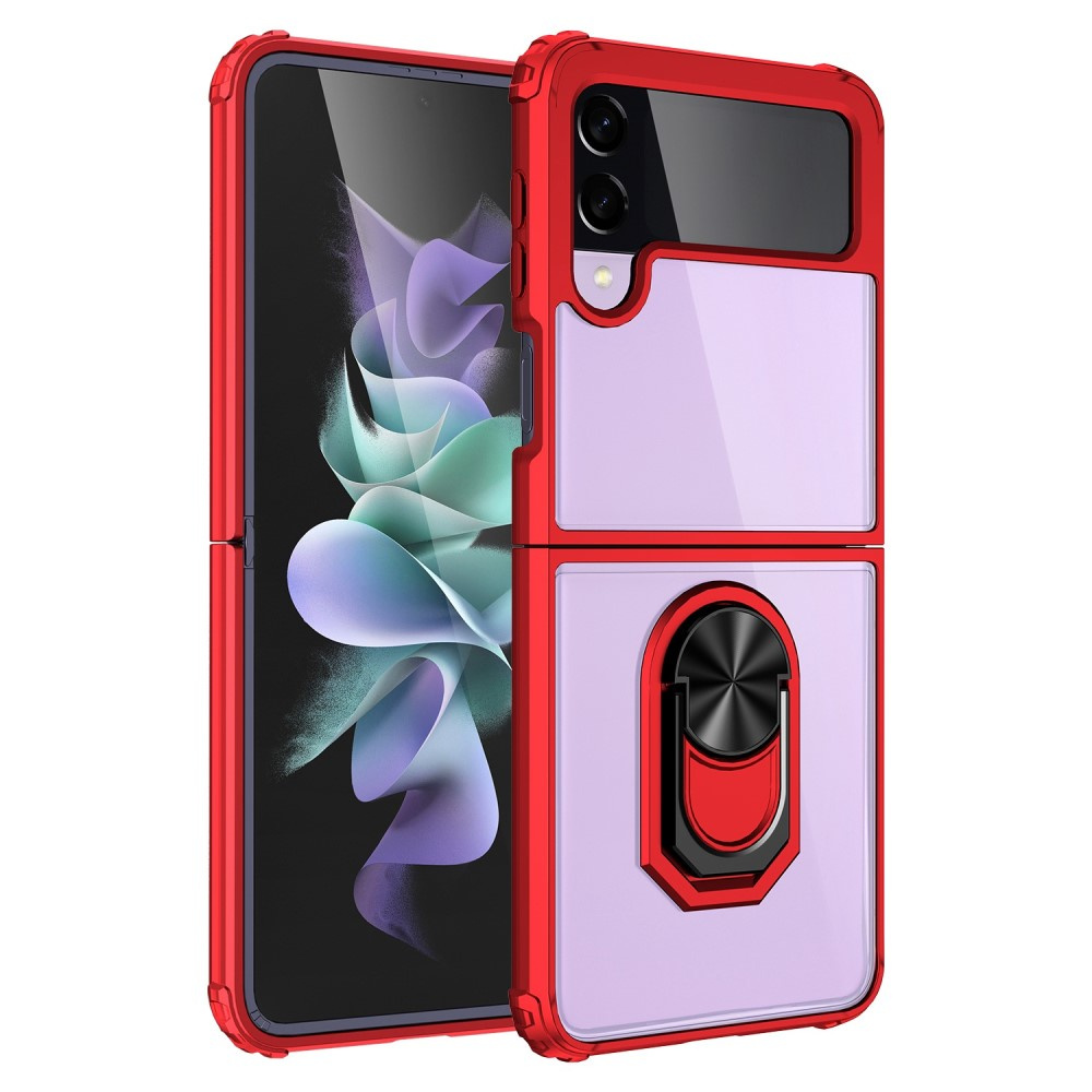 Schutzhülle Für Samsung Galaxy Z Flip4 5g, Transparenter Ring, Rot