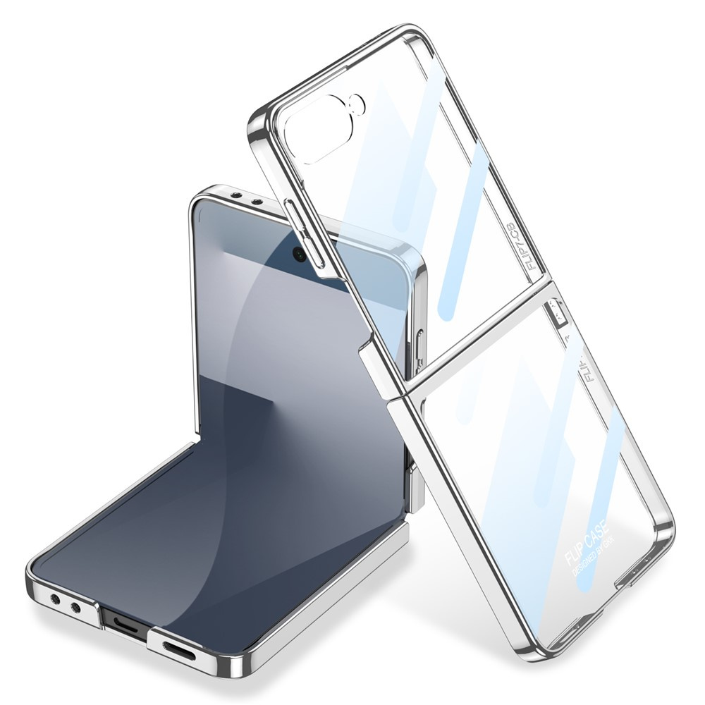 Schutzhülle Mit Glas Für Samsung Galaxy Z Flip7 5g, Pc-hülle, Silber