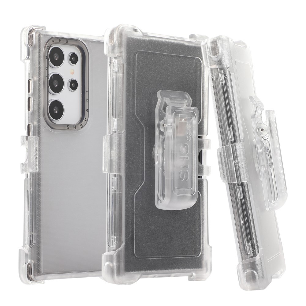 Schutzhülle Für Samsung Galaxy S24 Ultra, Gürtelclip, Transparent/schwarz