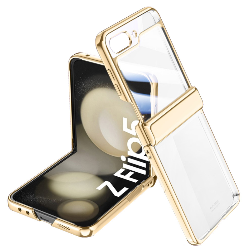 Schutzhülle Mit Glas Für Samsung Galaxy Z Flip5 5g, Pc-hülle, Gold