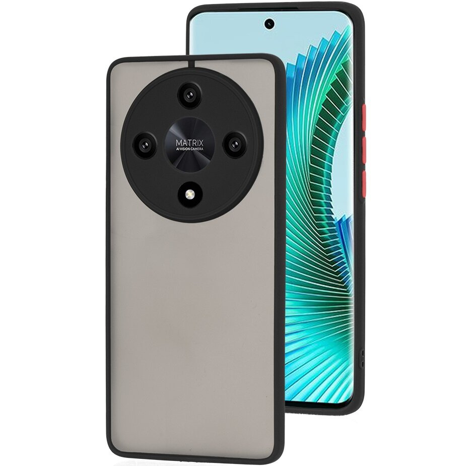 Silikonhülle Für Honor Magic 6 Lite 5g, Mit Kameraschutz, Transparent/schwarz