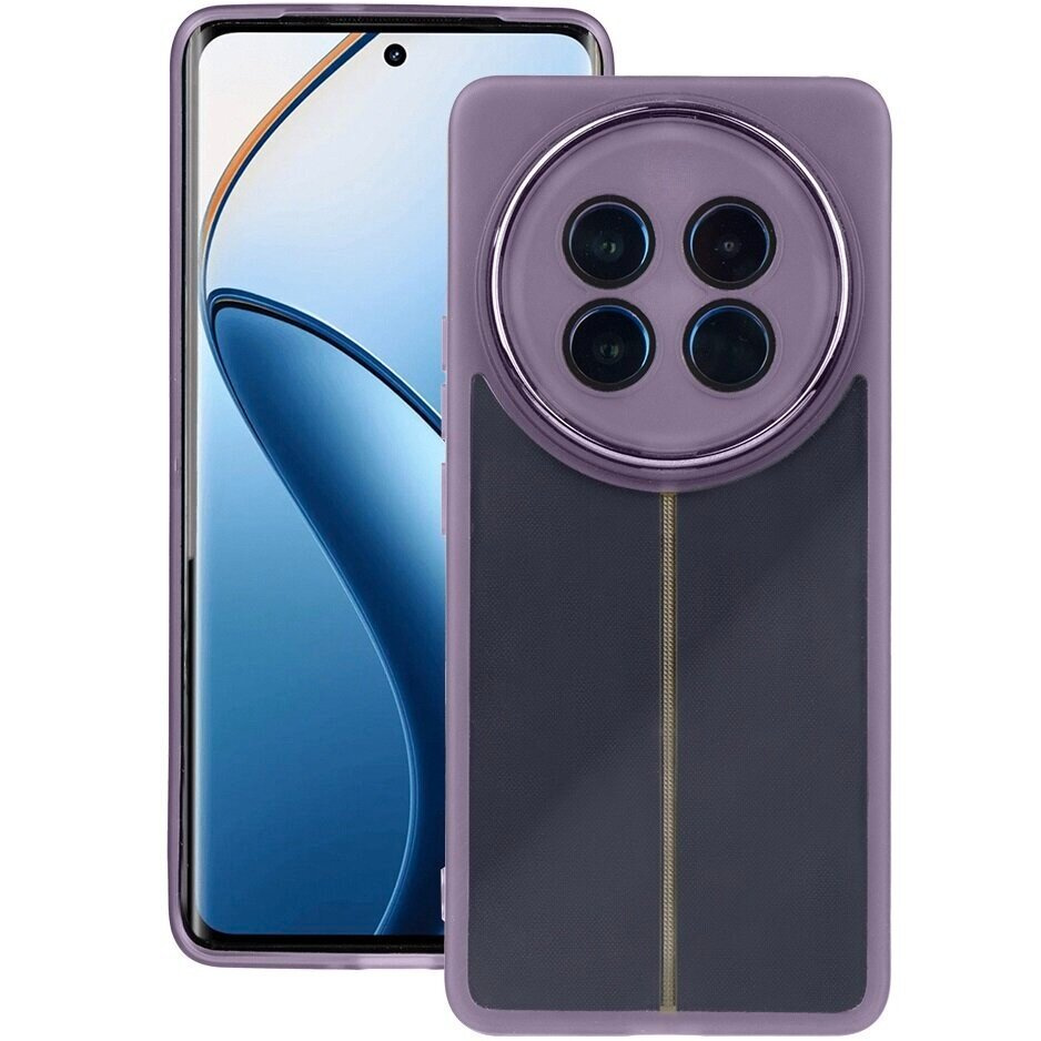 Realme 12 5g Silikonhülle Mit Kameraschutz, Transparent/lila