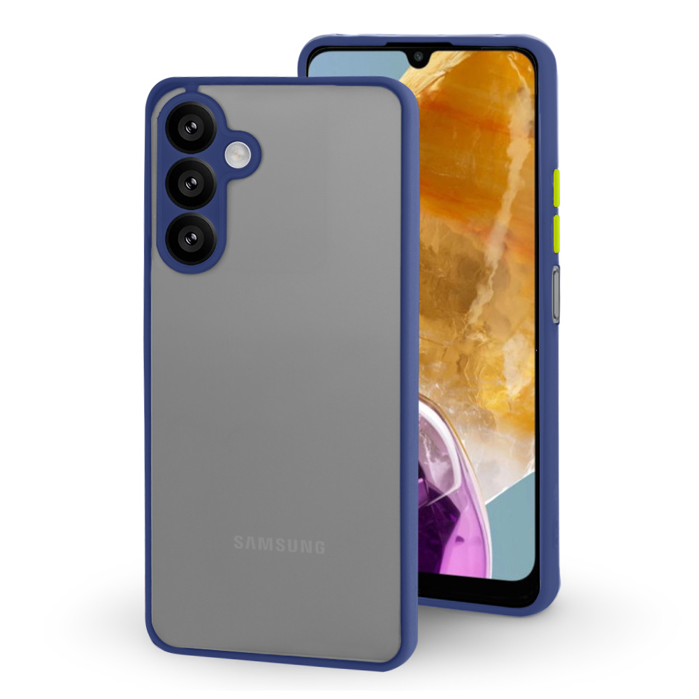 Silikonhülle Für Samsung Galaxy M15 5g, Mit Kameraschutz, Transparent/blau