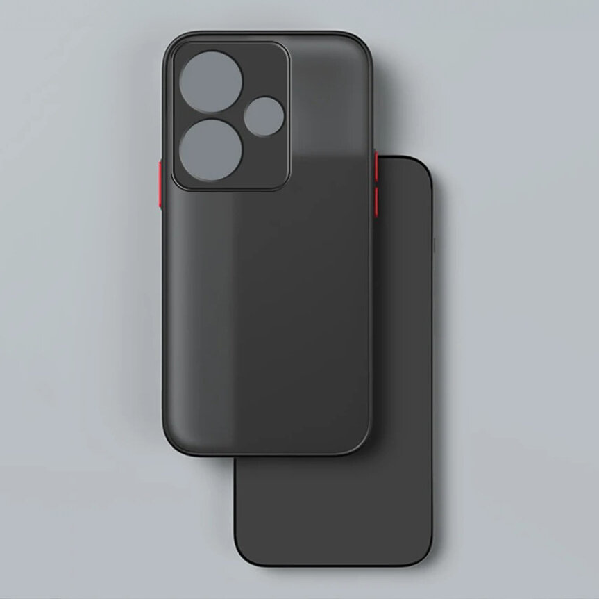 Silikonhülle Für Xiaomi Poco F6, Mit Kameraschutz, Transparent/schwarz