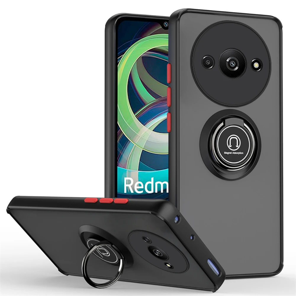 Silikonhülle Für Xiaomi Redmi A3, Mit Kameraschutz, Transparent/schwarz