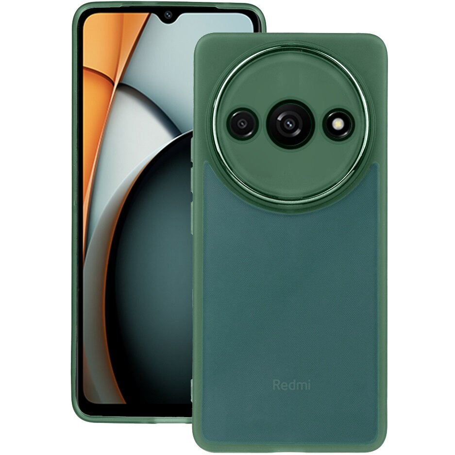 Silikonhülle Für Xiaomi Redmi A3, Mit Kameraschutz, Transparent/grün