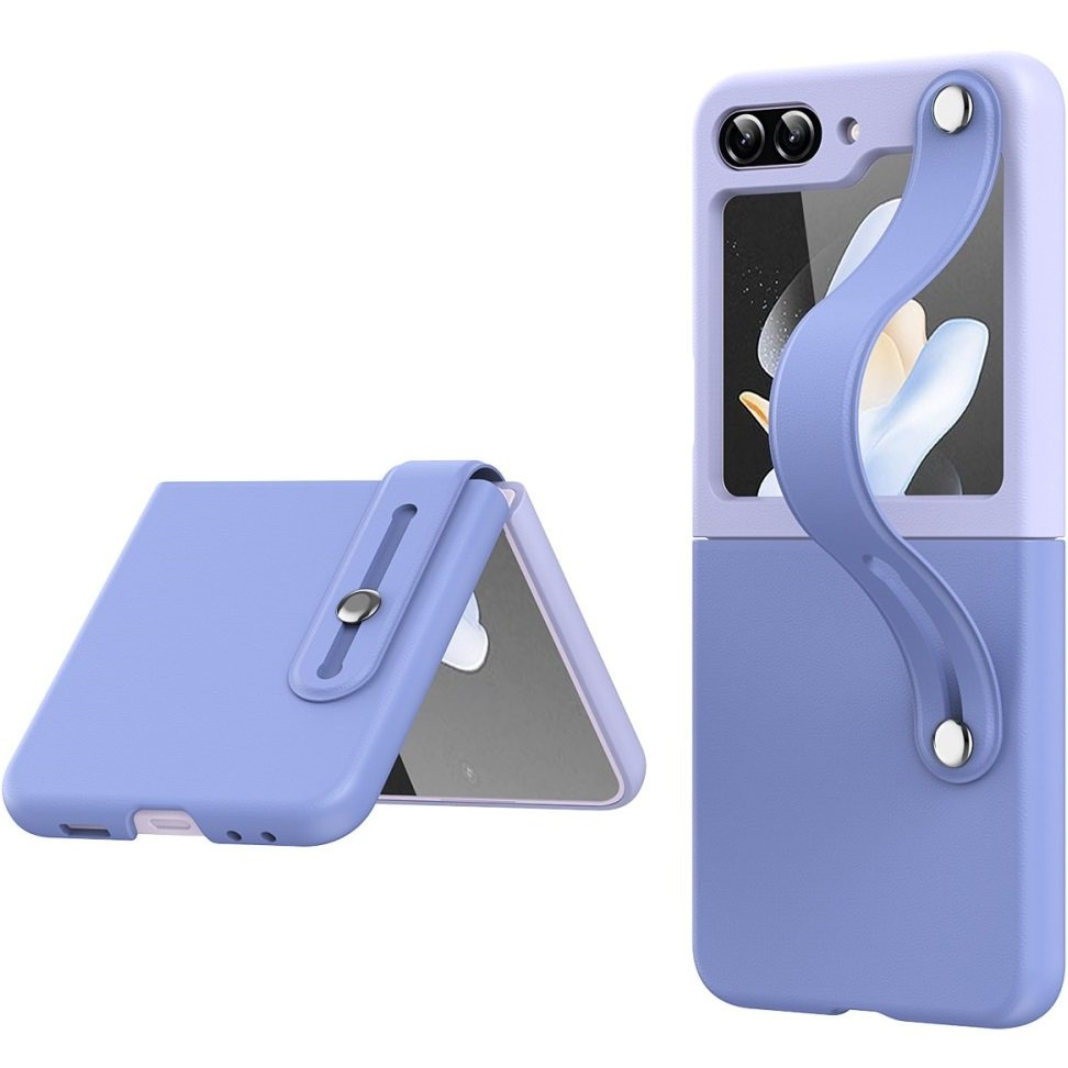 Schutzhülle Mit Armband Und Ständer Für Samsung Galaxy Z Flip5 5g, Blau/lila