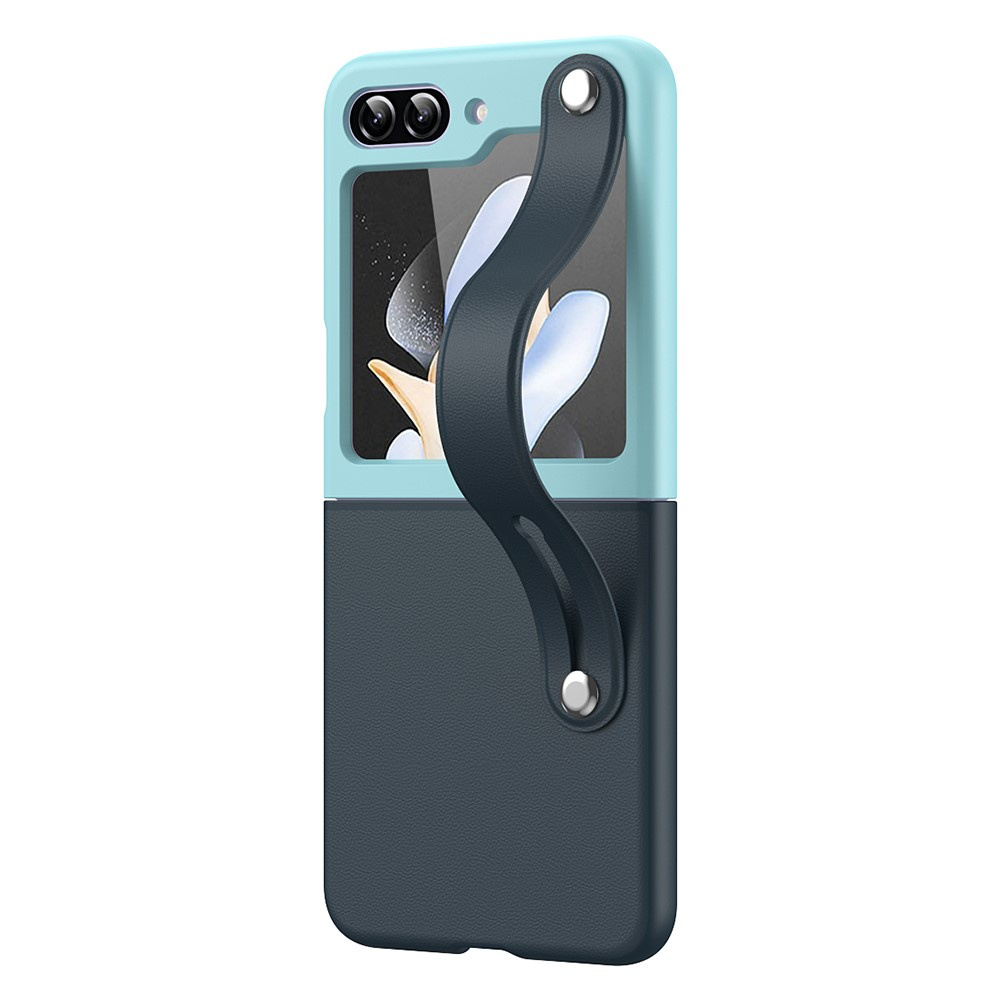 Schutzhülle Mit Armband Und Ständer Für Samsung Galaxy Z Flip5 5g, Mint/marineblau
