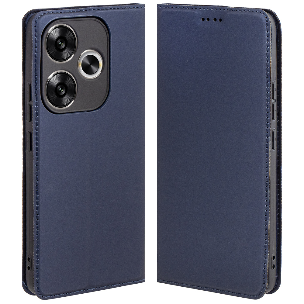 Schutzhülle Für Xiaomi Poco F6, Brieftaschenmodell Aus Leder, Blau