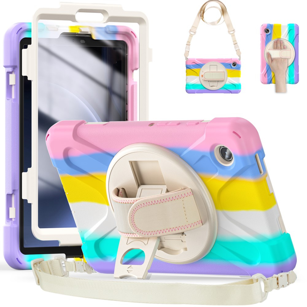 Schutzhülle Für Samsung Galaxy Tab A9 X110 / X115, Gepanzert, 360° Drehbar, Farbig