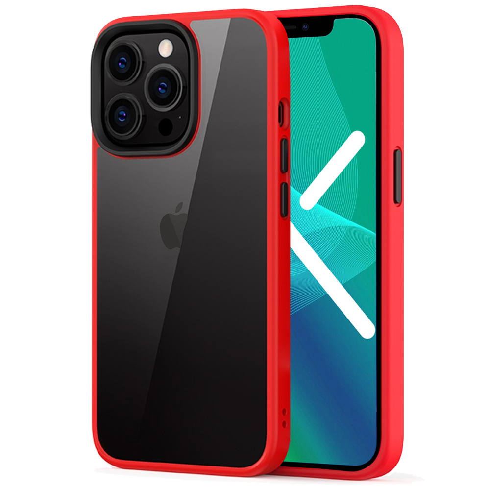 Hülle Für Iphone 13 Pro, Erbord Hybrid Case, Rot