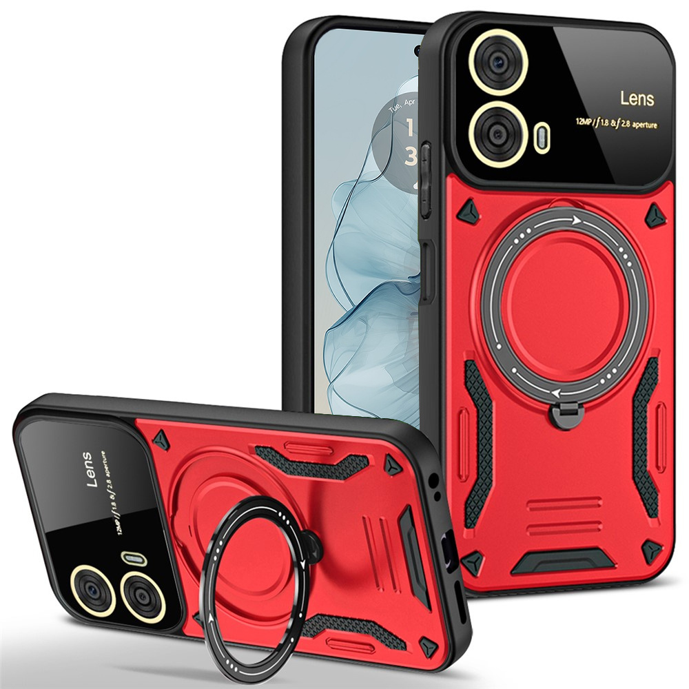 Gepanzerte Schutzhülle Für Motorola Moto G24 / G24 Power / G04, Magnetring, Rot