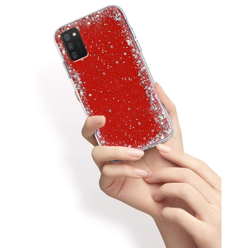 Glitzerhülle Für Samsung Galaxy A02s, Rot