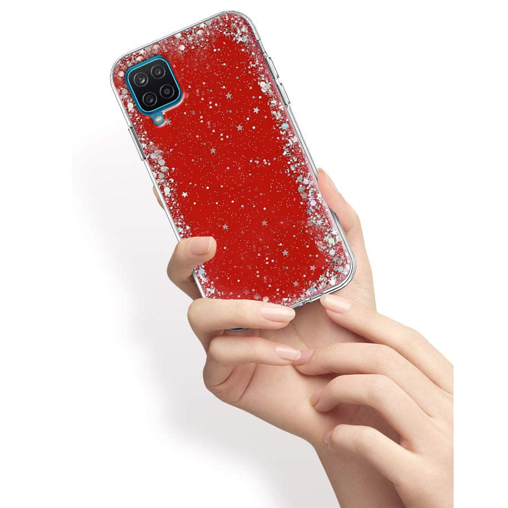 Schutzhülle Für Samsung Galaxy A12 / M12 / A12 2021, Glitzernd, Rot