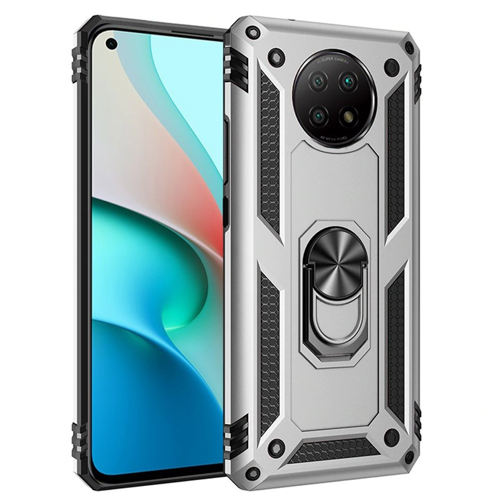 Gepanzerte Schutzhülle Für Xiaomi Redmi Note 9t 5g, Nox Case Ring, Silber
