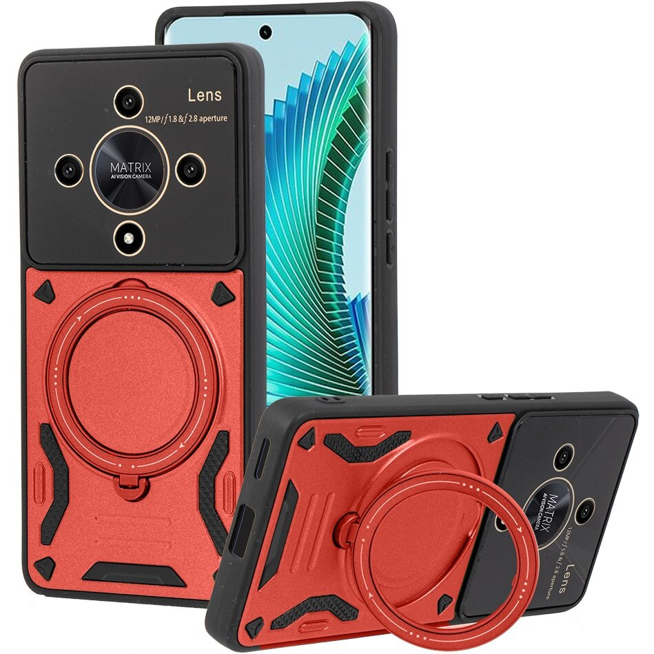 Gepanzerte Schutzhülle Für Honor Magic 6 Lite 5g, Magnetring, Rot