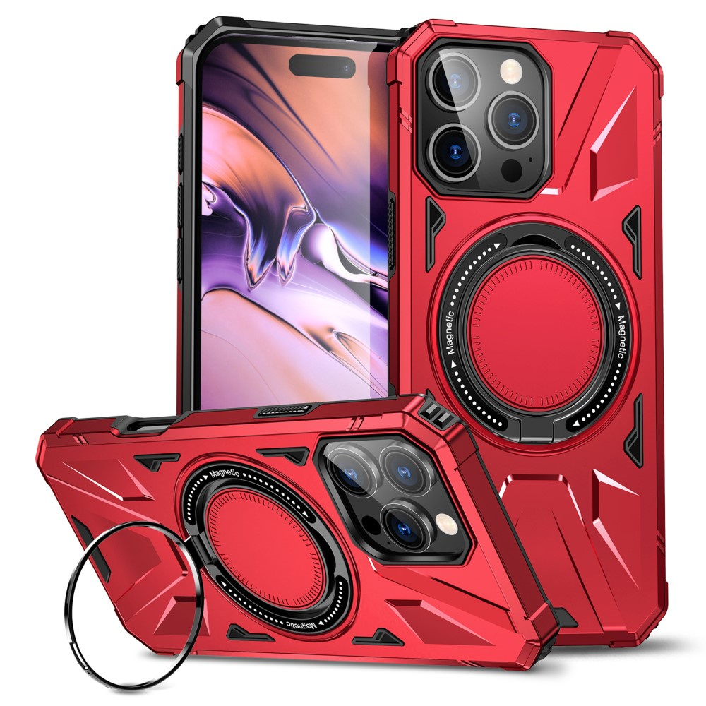 Iphone 16 Pro Max Hülle, Mit Integriertem Ständer Und Halterungsplatte, Rot
