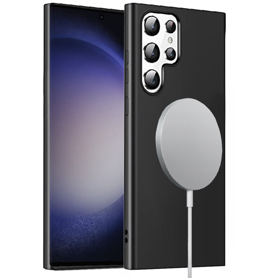 Schutzhülle Für Samsung Galaxy S23 Ultra, Silikon Magsafe, Schwarz