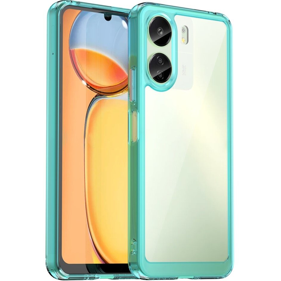 Hülle Für Xiaomi Redmi 13c / Poco C65, Fusion Hybrid, Transparent / Blau