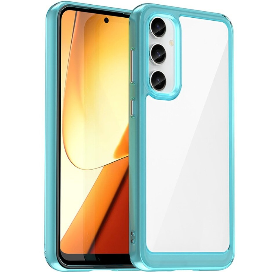 Samsung Galaxy S23 Fe Fusion Hybrid Hülle, Transparent / Blau