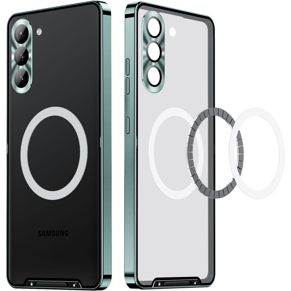 Samsung Galaxy S23 Plus Kameraschutzhülle, Camshield Magsafe, Transparent/grün