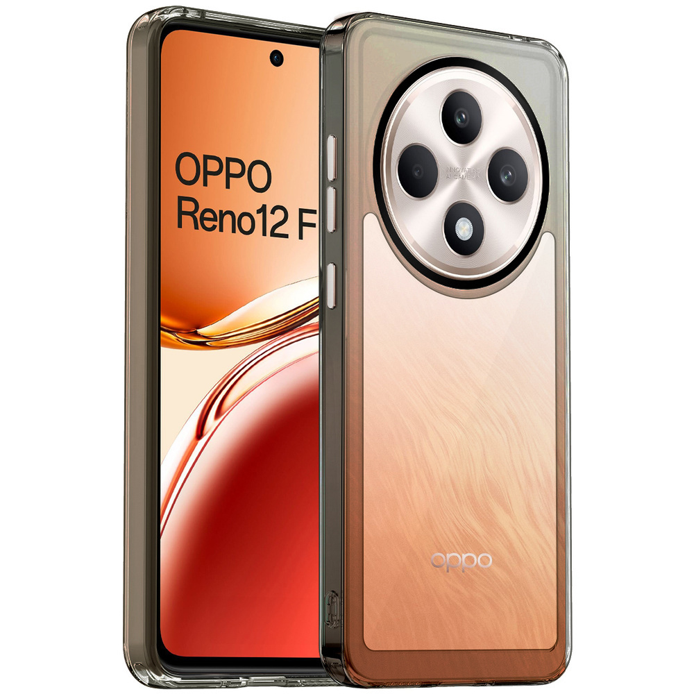 Schutzhülle Für Oppo Reno 12fs / 12f, Fusion Hybrid, Transparent / Schwarz